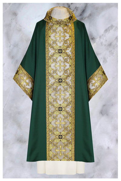 Front side of "ref # 20-2733" Green Monastic vestment, from Chagall Design Limited's Monastics collection.