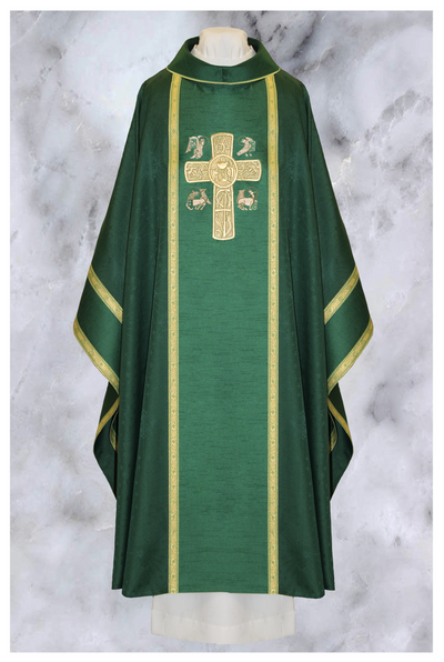 Ref#20-2836 Green Monastic vestment, front side.