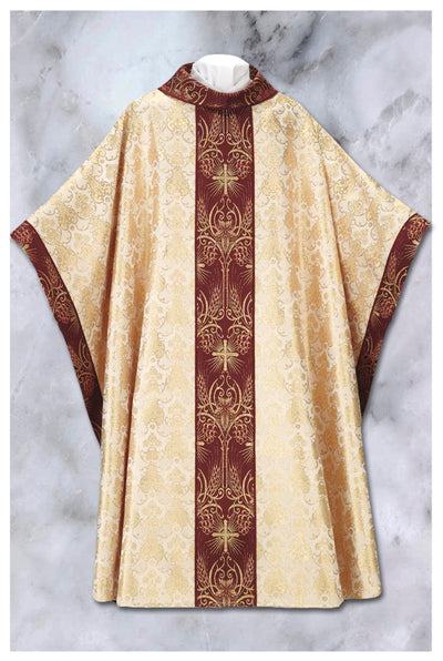 Front side of "ref # 20-2017" Off-White Monastic vestment, from Chagall Design Limited's Monastic vestments collection.