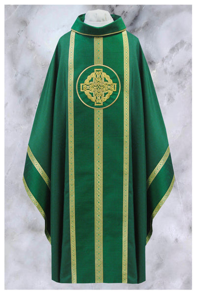 Front side of "ref # 20-2617" Green Monastic vestment, from Chagall Design Limited's Monastics collection.