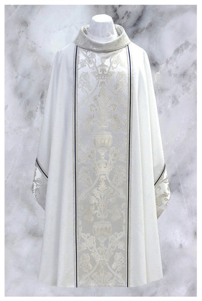 Front side of "ref # 20-2366" White Monastic vestment, from Chagall Design Limited's Monastic vestments collection.