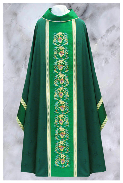Front side of "ref # 20-2643" Green Monastic vestment, from Chagall Design Limited's Monastics collection.